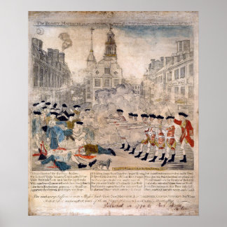 The Boston Massacre Paul Revere King Street  Poster