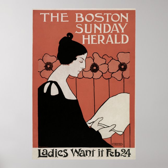 The Boston Sunday Herald Vintage Poster (Front)