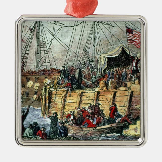 The Boston Tea Party, 16th December 1773 Metal Tree Decoration (Front)