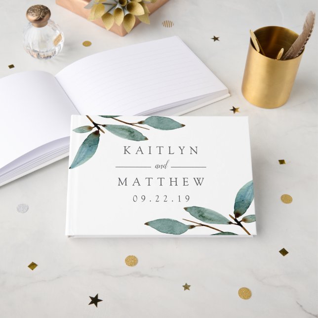 The Botanical Bliss Wedding Collection Guest Book (Front Open)