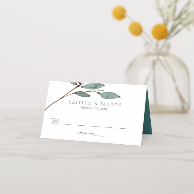 The Botanical Bliss Wedding Collection Place Card (Front)