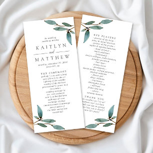The Botanical Bliss Wedding Collection - Program Rack Card