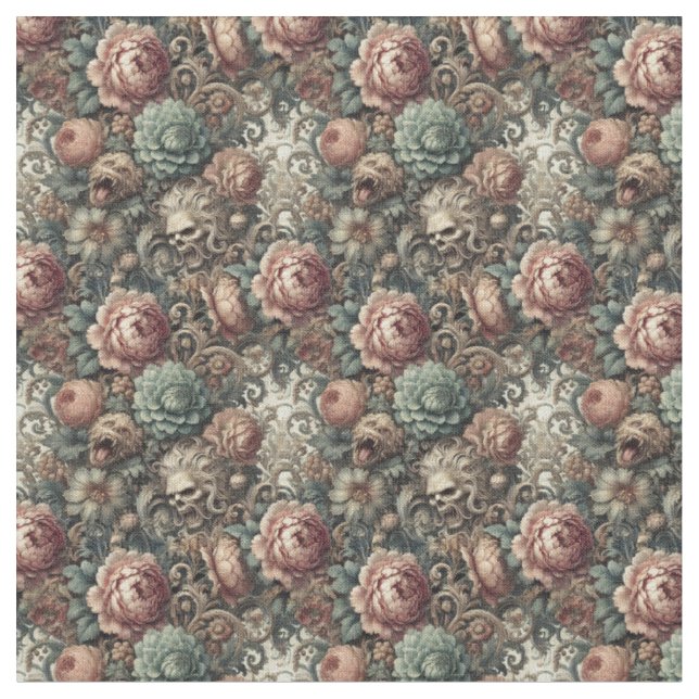 The Botanist’s Curse – Gothic Dense Tile Fabric (Close Up)