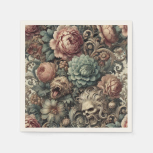 The Botanist’s Curse – Gothic Victorian Floral  Napkin