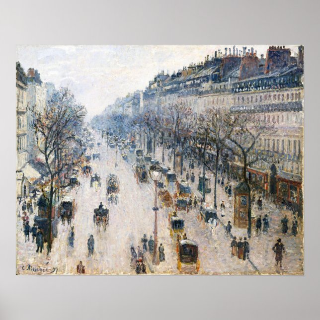 The Boulevard Montmartre 1897 by Camille Pissarro Poster (Front)