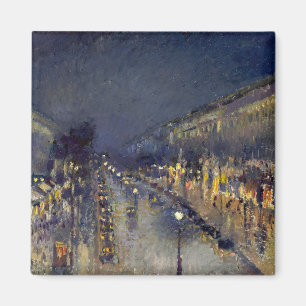 The Boulevard Montmartre at Night Pissarro Magnet