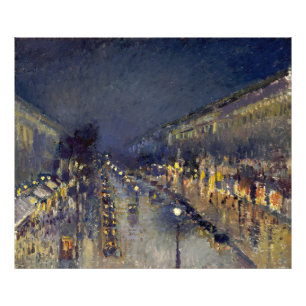 The Boulevard Montmartre at Night Pissarro Photo Print