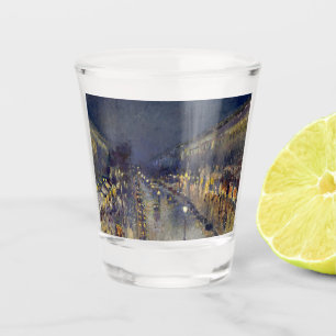 The Boulevard Montmartre at Night Pissarro Shot Glass