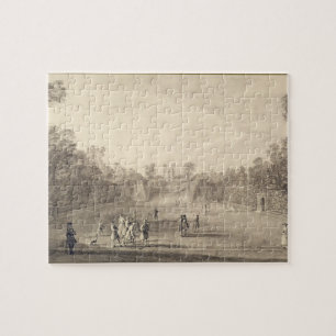 The Bowling Green at Claremont, 1738 (engraving) Jigsaw Puzzle