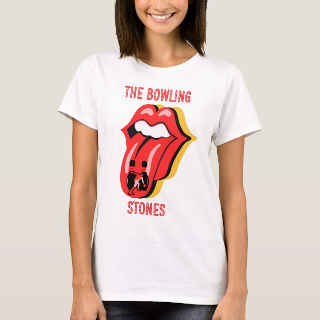 The bowling Stones Funny american Star Strike Bowl T-Shirt (Front)