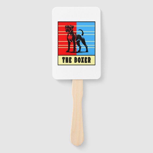 The Boxer - Strong Dog Hand Fan (Front)