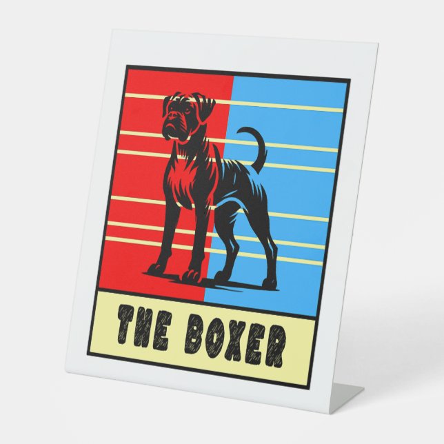 The Boxer - Strong Dog Pedestal Sign (Front)