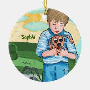 The Boy And His Dog kids ornament