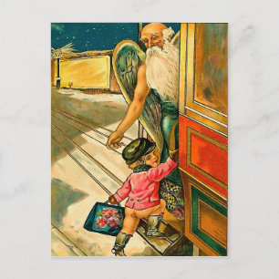 The Boy and the Angel - Vintage Holiday Postcard