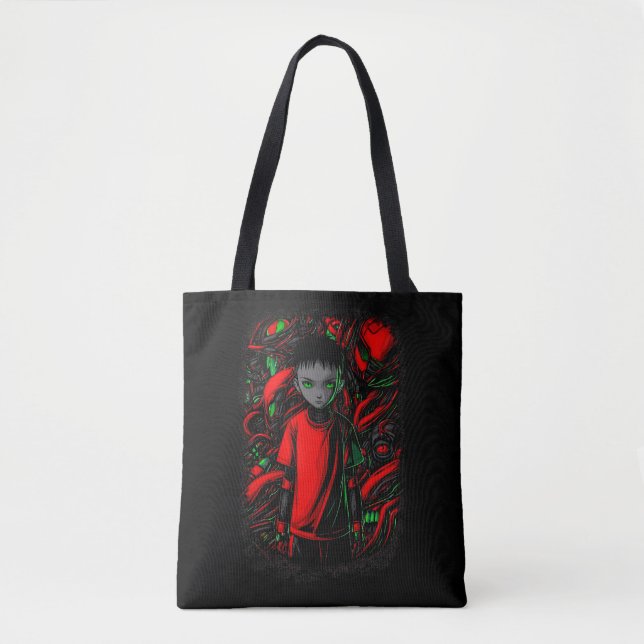 The Boy and the Machines Tote Bag (Front)