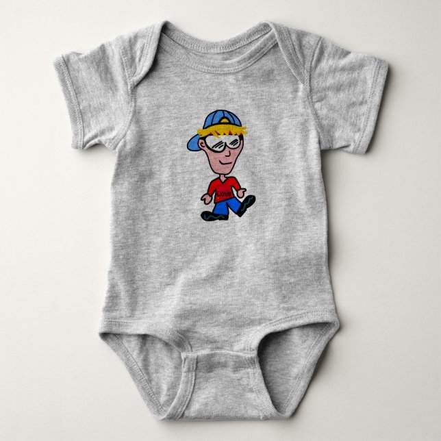 the boy for boy baby bodysuit (Front)