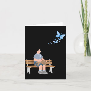 The boy Sitting on a Bench Funny Unisex Design for Card
