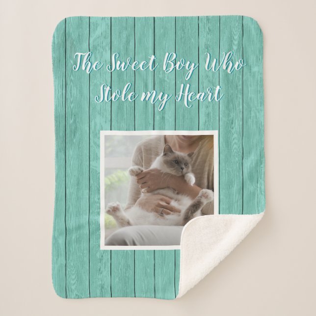 The Boy Who Stole My Heart Pet Photo Sherpa Blanket (Front)