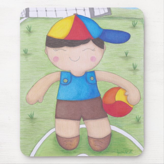 The Boy with a Cap and the Ball Mouse Pad (Front)