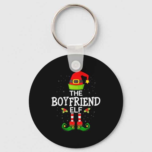 The Boyfriend Elf Christmas Family Matching Pajama Key Ring (Front)