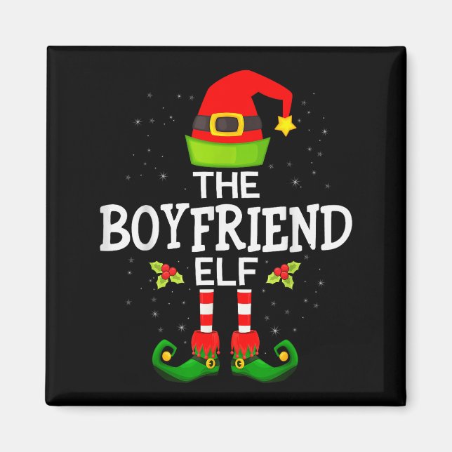 The Boyfriend Elf Christmas Family Matching Pajama Magnet (Front)