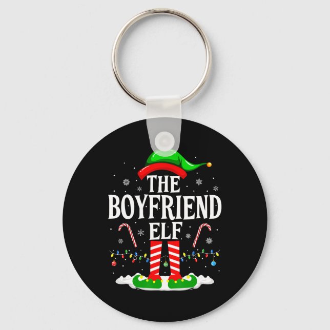 The Boyfriend Elf Funny Xmas Elf Matching Family C Key Ring (Front)