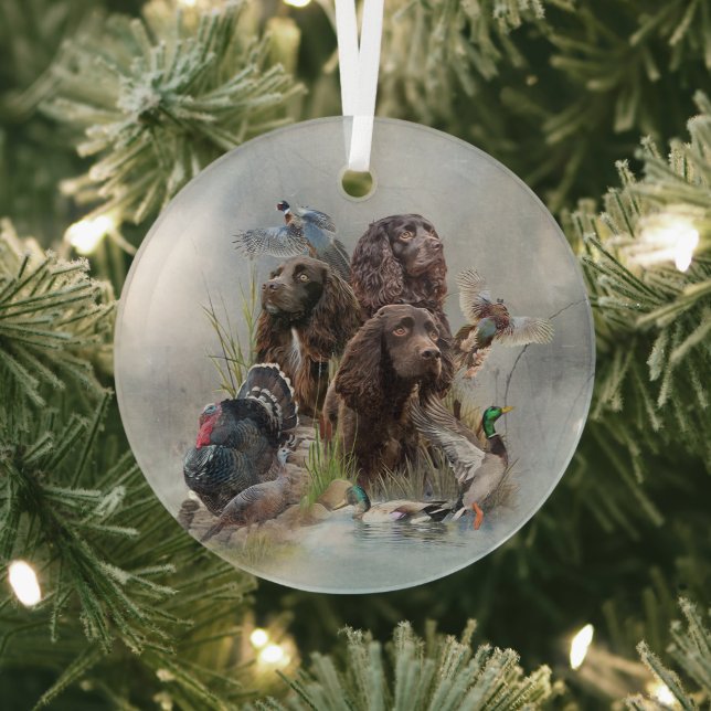 The Boykin Spaniel Glass Tree Decoration (Insitu)