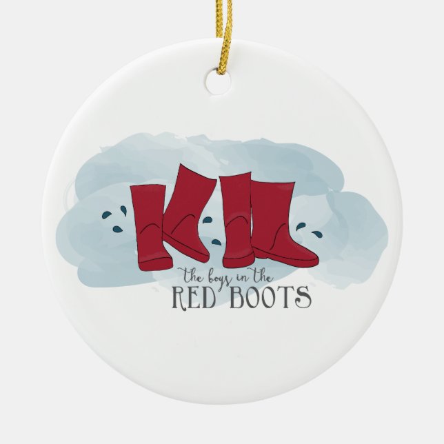 The Boys in Red Boots Christmas Ornament (Front)