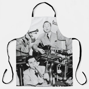 The boys in the bandvintage, music, band, retro, s apron