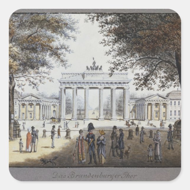 The Brandenburg Gate, Berlin Square Sticker (Front)