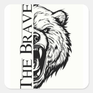 The Brave Bear Square Sticker