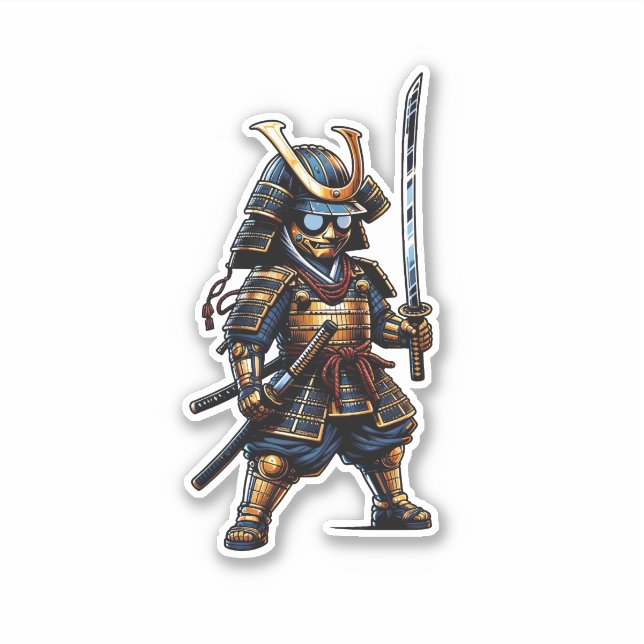 The Brave Samurai Warrior Sticker (Front)
