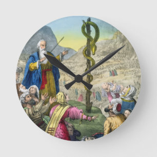The Brazen Serpent, from a bible printed by Edward Round Clock