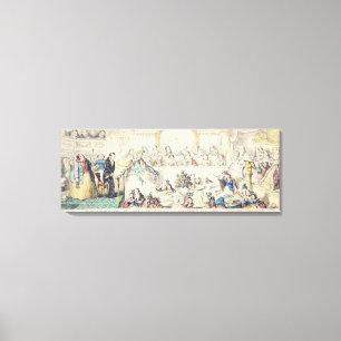 The Breach of Promise - cartoon hand coloured etch Canvas Print