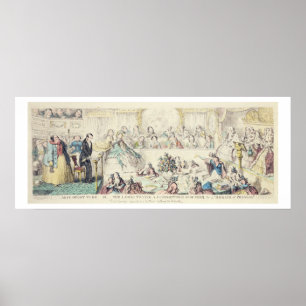 The Breach of Promise - cartoon hand coloured etch Poster