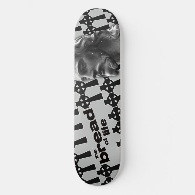 The Bread of Life Grey with Jesus Skateboard (Front)