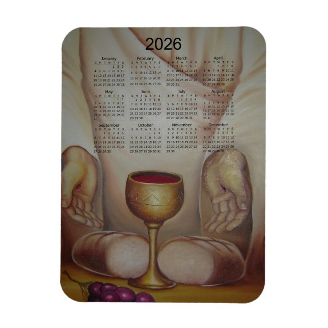 The Bread of Life: Holy Eucharist 2026 Calendar Magnet (Vertical)