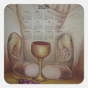 The Bread of Life: Holy Eucharist 2026 Calendar Square Sticker