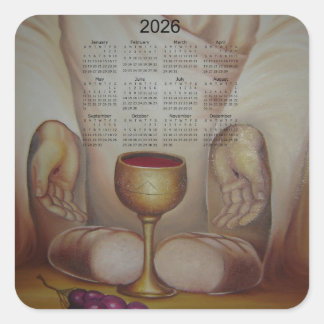 The Bread of Life: Holy Eucharist 2026 Calendar Square Sticker