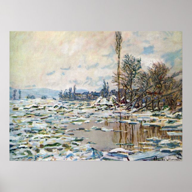 The Break Up of the Ice by Claude Monet Poster (Front)