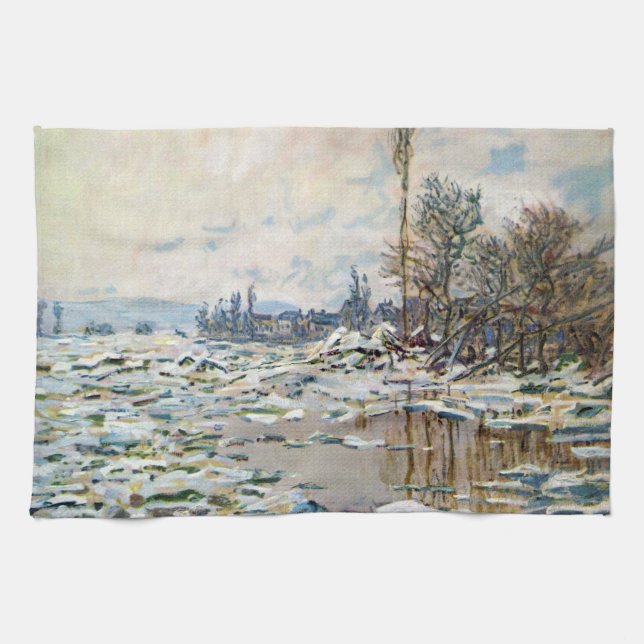 The Break Up of the Ice by Claude Monet Tea Towel (Horizontal)
