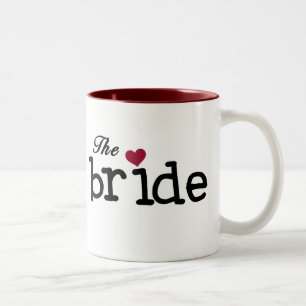 The Bride Black with Red Heart Two-Tone Coffee Mug
