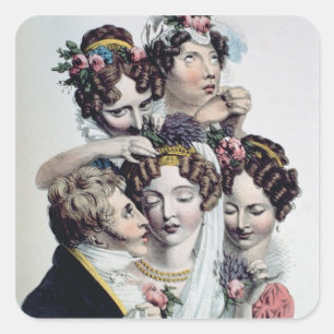 The Bride, c.1820 (litho) Square Sticker