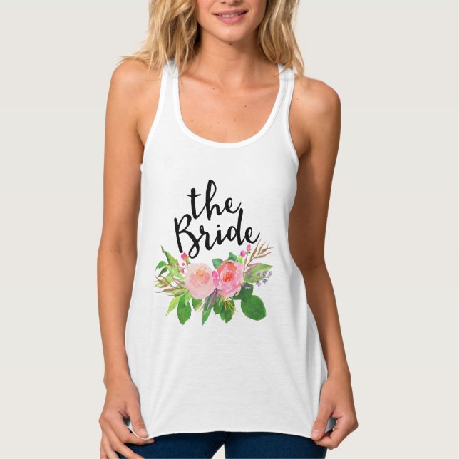The Bride Chic watercolor Floral Singlet (Front)