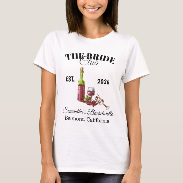 The Bride Club Bachelorette T-Shirt (Front)