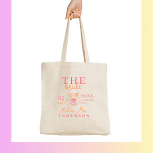 THE BRIDE! Coctail Bachelorette Party Tote Bag