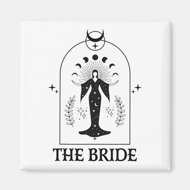 The Bride Coven Gothic Witch Bachelorette Matching Magnet (Front)