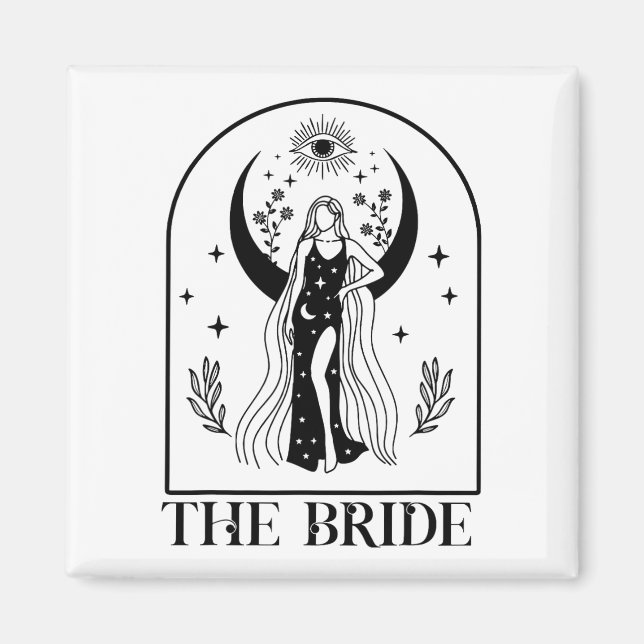 The Bride Coven Witchy Gothic Wedding Bachelorette Magnet (Front)