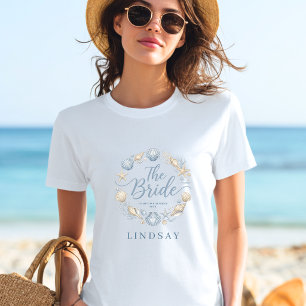 The Bride! Elegant Beach Coastal Bride Seashell T-Shirt