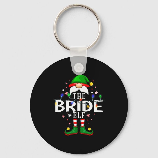 The Bride Elf Christmas Family Pajama Party  Key Ring (Front)